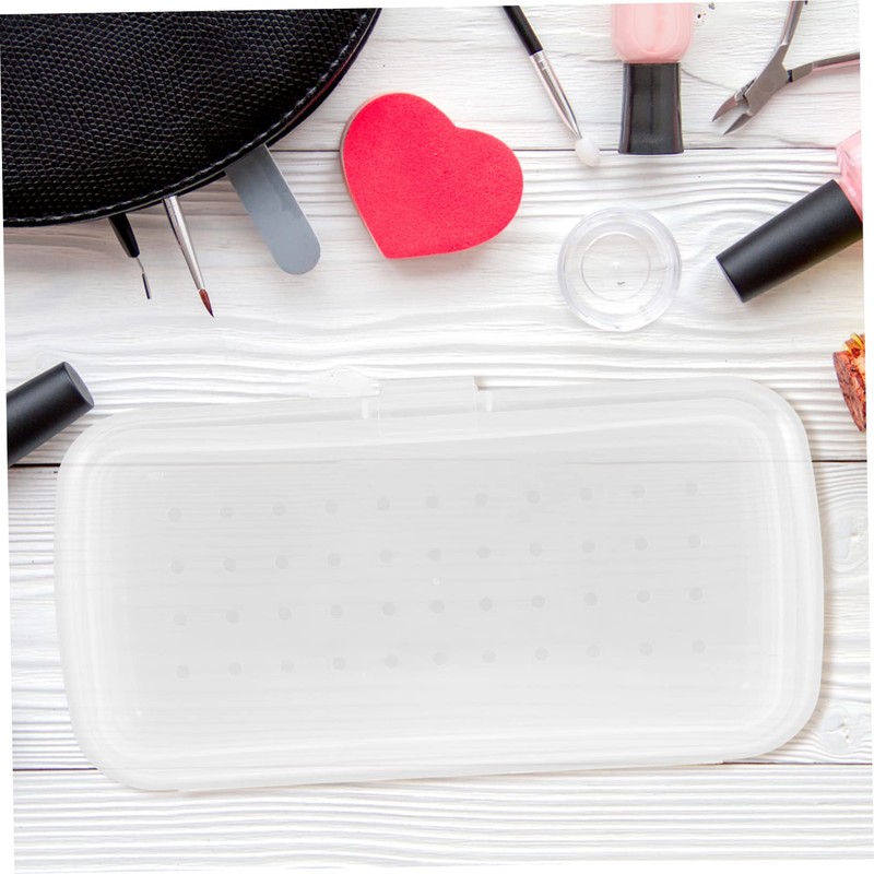 OHPHCALL Box of Manicure Tools Nail Organizer Nail Bits Clear