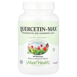 Maxi Health Quercetin 500mg Capsules – Zinc Supplements for Women and Men – Non-GMO, Kosher, and Gluten-Free Quercetin Supplements with Elderberry Vitamin C and Zinc (90 Veg Capsules)