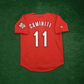 Majestic Ken Caminiti 2000 Houston Astros Men's Alternate Brick Red Jersey w/ Team Patch - M