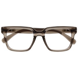 OPULIZE ERA Blue Light Blocking Reading Glasses for Women Men, Oversized Frame with UV400 Protection and Anti-Reflective, Anti-Glare Computer Glasses, Transparent Grey +2.00 (Pack of 1)