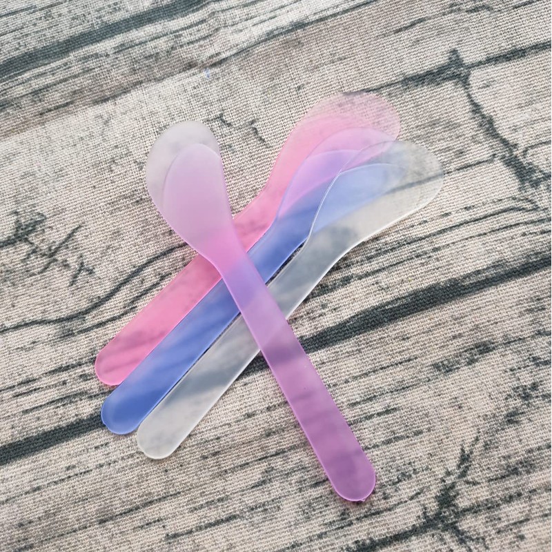 Jilukibo 100 Pcs Plastic Cosmetic Mask Mixing Spoon Spatulas, Multicolor
