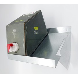 HL-Perfektion-in-Edelstahl Holder Compatible with Two JuiceBox Drinks Syrup Boxes Storage Galvanised Sheet Steel Approx. 26 x 21 x 23 cm