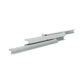 Gedotec Drawer runners with locking mechanism, full extension, 6041, 1 pair, metal roller extension, telescopic rails, 300 mm, rail system in steel, white, guide rails