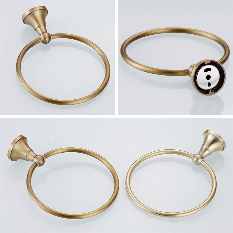 Flybath Round Towel Ring Antique Brass Hanger Hand Towel Holder