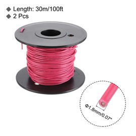 sourcing map 20AWG Wire 20 Gauge Stranded Wire PVC Hookup Wire, UL1007 Tinned Copper Wire 30m/100ft Red With Spool for Internal Connecting Wire