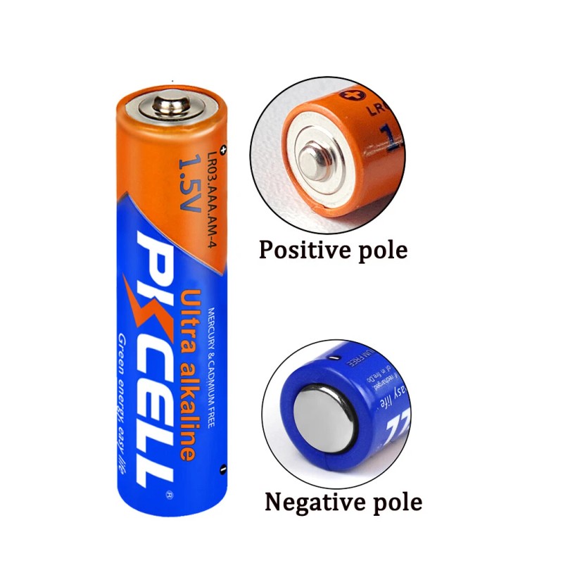 PKCELL 500pcs AAA 1.5V Alkaline MN2400 AM-4 E92 Triple A