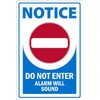 Notice, Do not enter, alarm will sound, safety sign - 1mm flexible Plastic sign (300mm x 200mm)