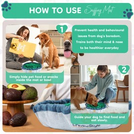 Life And Style Snuffle Mat for Dogs - Interactive Puzzle Toy for Large & Small Breed, Slow Feeder for Mental Stimulation & Stress Relief Encourages Natural Foraging Ideal for Indoor & Outdoor Use