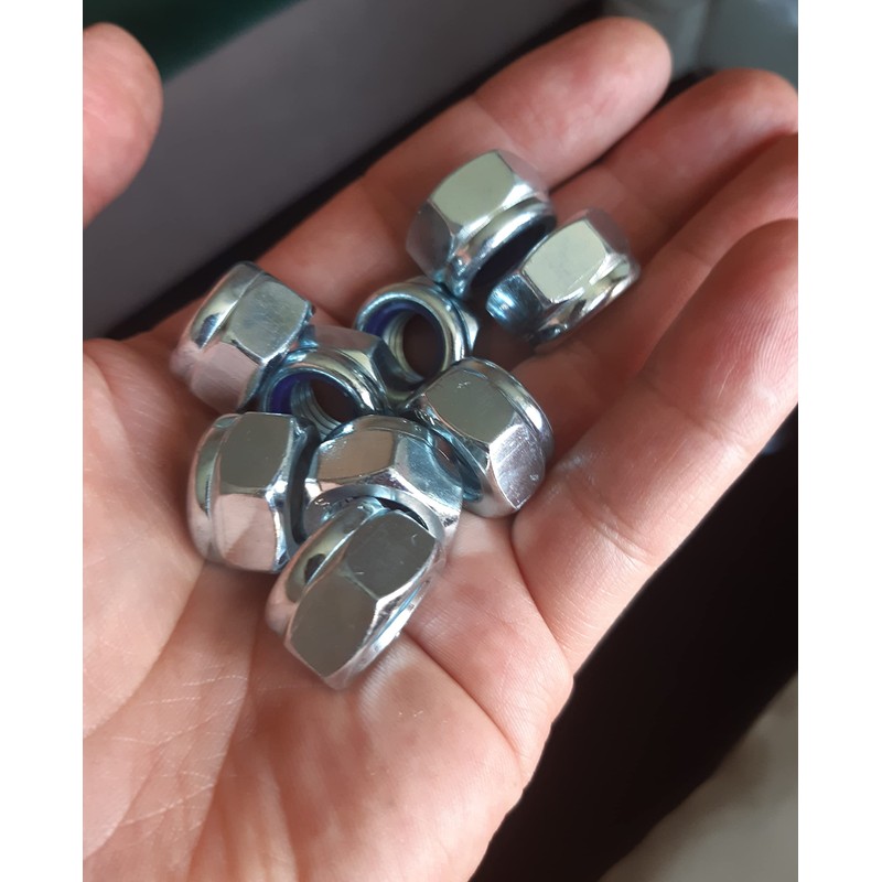 M12 Nyloc Hex Nut Locking Metal Steel Sheet Zinc Plated