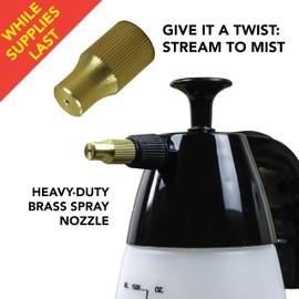 48-Ounce Handheld Pump Sprayer with Ergonomic Handle, Brass Adjustable Spray Nozzle, Anti Clog Filter, for Professionals and Homeowners
