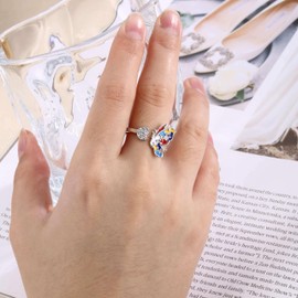 oGoodsunj Autism Awareness Rings Sterling Silver: Puzzle Piece Jewelry Strength Gifts for for Women Adhd Autistic Mom