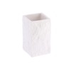 Square Resin Stone Effect Bath Tumbler Cup Toothbrush Holder White