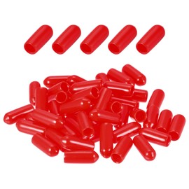 DMiotech 100pcs 4mm ID Red Rubber End Cap Bolt Protector Screw Protector Cover for Screw Bolts Furniture Pipe