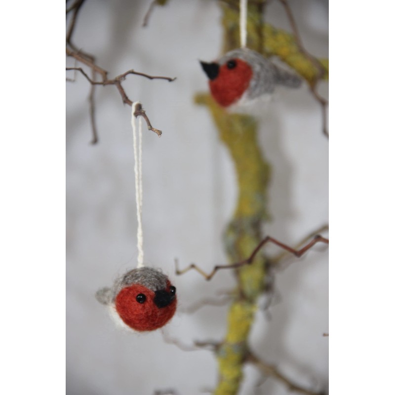 Én Gry & Sif Felt Robin Pendants Christmas Decoration -