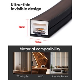 HRGXYUN LED Recessed Light Kit, Flexible & Cuttable 3000K Warm White Retrofit Kit LED Light,Dimmable Self-Adhesive Strip Lights for Wood Slat Walls, Accent & Acoustic Panels (7.87ft),24V,UL Listed