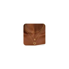Reuscol 14K Gold Plated Initial Necklaces for Women Letter Q Necklace Gold Layered Necklace Gold Initial Necklace Stack for Women