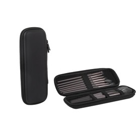 LUYING Makeup Brush Storage, Portable, Makeup Brush Pouch, Compact, Large Capacity, Portable, Brush Storage, Simple, Cute, Small Items, Stylish, Business Trips, Travel (Large), Black