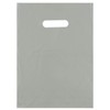 9x12 Silver Die Cut Handle Plastic Shopping Bags 100/cs