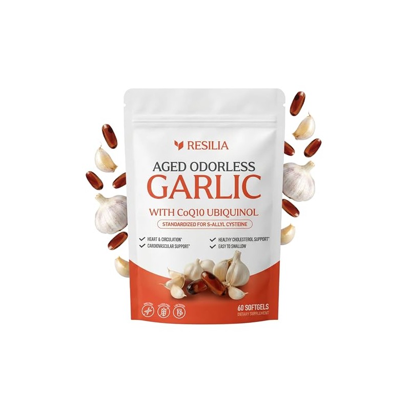 Odorless Aged Garlic Extract 600mg Softgels with CoQ10