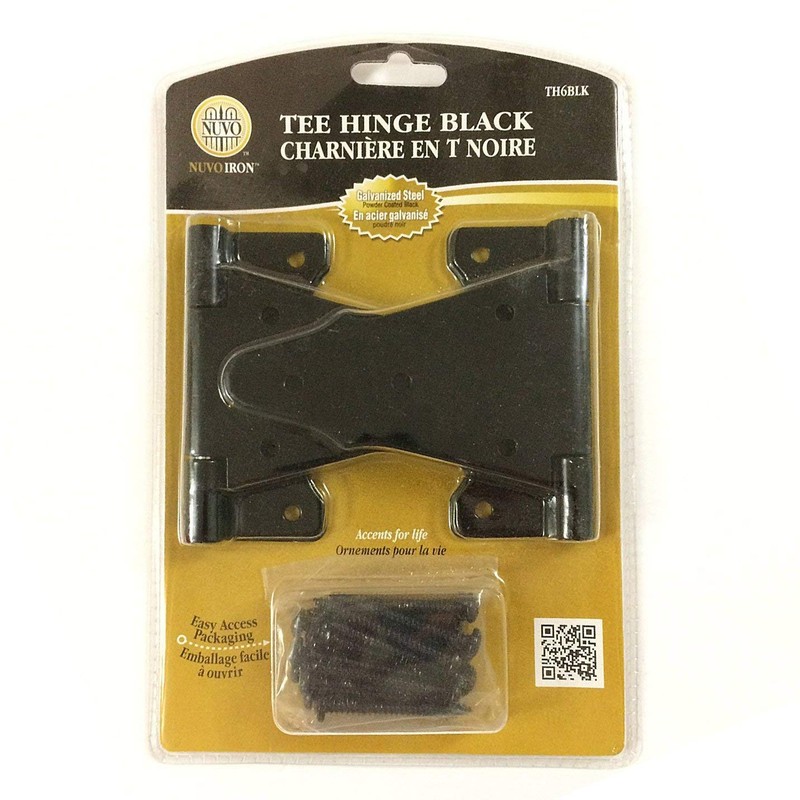 Nuvo Iron TH6BLK Black Galvanized Steel 6" Tee (2 pcs)