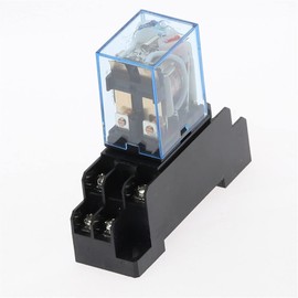 YEAHSO 1Set 12V 24V 36V 110V 220V 380V DC/AC 10A 8PIN Coil Power Relay DPDT HH62P HHC68A-2Z with Socket Base (Size : Silver)
