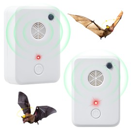JahyElec 2 Pcs Ultrasonic Bat Repellent for Attic Porch House, Bat Deterrent Devices Indoor, Electronic Plug in Bats Keep Away Reject Repelling System Removal Device for House,Human and Pet Safe
