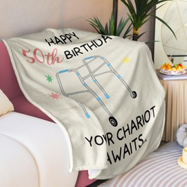 qixnzagr 50th Birthday Gifts for Women Funny, 50th Birthday Gifts for Her Him, 50th Birthday Gifts 1975 Blanket, for 50th Birthday, 50th Birthday Gift Ideas for Mom, Wife, Sister, Friends, Female