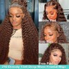 EGOTOI 13x6 Chocolate Brown Deep Wave Lace Front Wigs Human