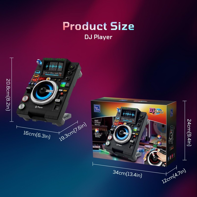 PANTASY DJ Turntable Building Set with Bluetooth Music Playback