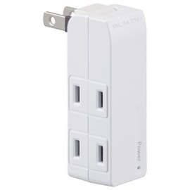 Ohm Denki HS-TM4HU3-W 00-5440 OHM Power Tap, Outlet Tap, Electric Fire Prevention, Smoke Guard Micro Tap, 4 Outlets, White