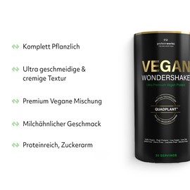 THE PROTEIN WORKS Protein Works - Vegan Wondershake | Premium Vegane Mischung | Vegan Protein | Veganes Protein Pulver | Erdbeer-Sahne | 30 Portionen