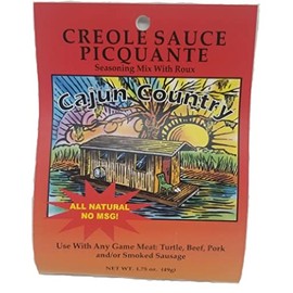Cajun Country Creole Sauce Picquante Seasoning Mix With Roux, 1.75 Ounce Packet (All Natural, No MSG Blend Makes 4 Servings - Seasons 1-2 Pounds of Chicken, Turtle, Fish, Beef, Pork and/or Smoked Sausage)