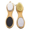 FRCOLOR Bamboo Material Foot Scraper Dead Skin Remover Foot File