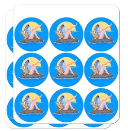 Reverse Mermaid with Tuna Head 1" Planner Calendar Scrapbooking Crafting Clear Stickers