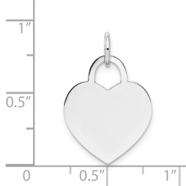 Unbranded 10k White Gold Heart Disc Charm