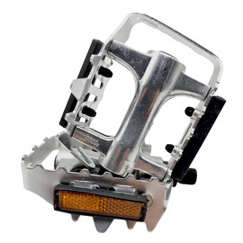 Bike Factory | Par De Pedales para Bicicleta De Aluminio | Rosca 9/16 | Antideslizantes | Reflejante | Eje Reforzado | Compatibles MTB Y Spinning | Ligereza Y Durabilidad | Diseño Ergonómico