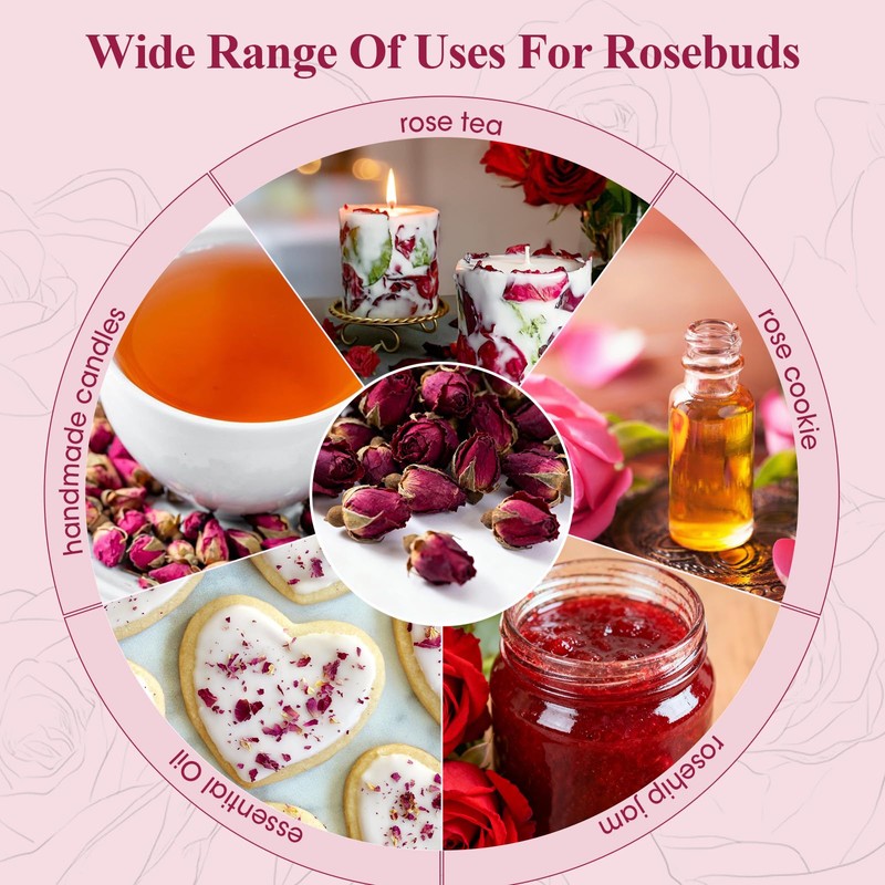 Rose Bud Tea Dried Red Rose,MQUPIN Rose Tea 100% Natural