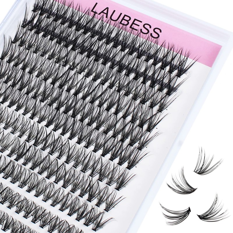 LAUBESS Pestañas Individuales En Racimo, Extensiones De Pestañas Individuales En