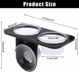 FIBOUND Pack of 2 Reptile Feeder Suction Cup, Gecko Feeder, Crested Gecko Feeding Ledge, Small Gecko Feeding Cups, for Lizard Leopard Geckos and Other Small Pets (Double Bowl)