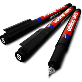 edding 140S Permanent Pen - Superfine 0.3mm Nib - Pack of 3 Black