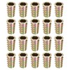 sourcing map 25Pcs Threaded Inserts, M10-1.5x25 Zinc Alloy Hex-Flanged Nut