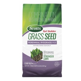 Scotts Turf Builder Grass Seed Perennial Ryegrass Mix with Fertilizer and Soil Improver, Establishes Quickly, 5.6 lbs.