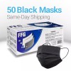 FFG 10-200 FFG Black Disposable Face Masks 3 Ply Non
