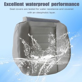 FZJDSD Gray Driver Side Bottom Leather Seat Cover Compatible with Hummer H2 2003 2004 2005 2006 2007