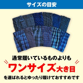 Free Advance (4 Piece Purchase Planned Item) Trunk Set of 4! Ultra Printed Pattern, Check, Striped Pattern, 100% Cotton, Gentleman's Inner Wear Trunks, blue