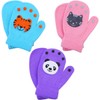 Cooraby 3 Pairs Toddler Stretch Mittens Winter Warm Knitted Magic