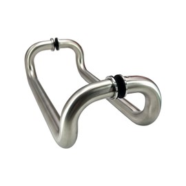 Top Hardware Stainless Steel Paired Offset Back-to-Back Pull Handle for Glass/Aluminum Door (Satin Finish, Stainless Steel)