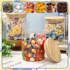 JarThenaAMCS 3Pcs Lemon Floral Glass Storage Jars with Airtight Lid