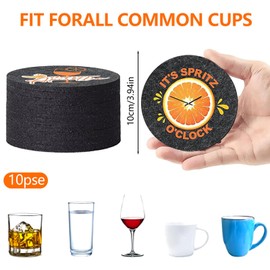 LAINIKE Aperol Coasters Sayings Aperol Fans Felt Coasters Round Glass Coasters with Aperol Sayings Coasters Felt Coaster for Drinking Glasses Aperol Lovers Aperolics Pack of 10