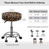 Wanyint Bar Stool Seat Covers Leopard Print Stretch Round Chair